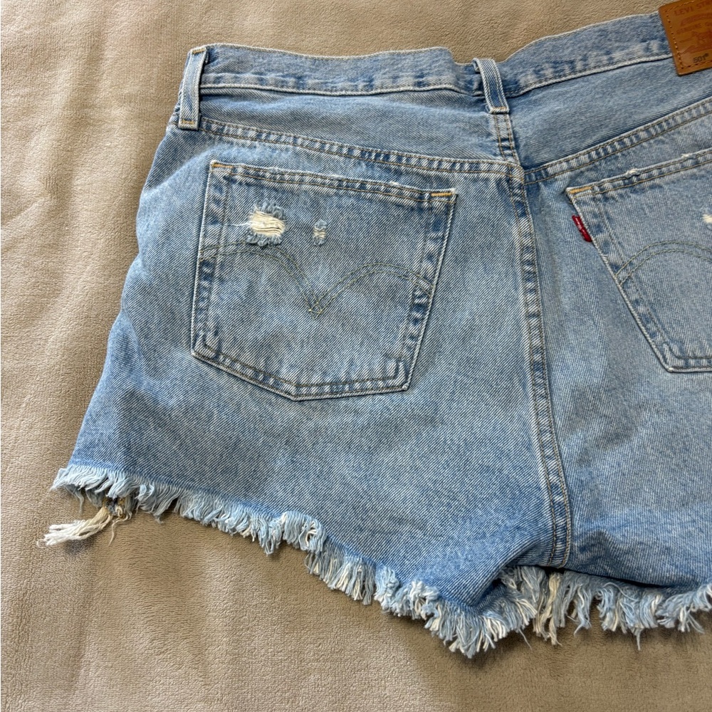 Levi’s 501 Distressed Denim Shorts - Picture 6 of 13